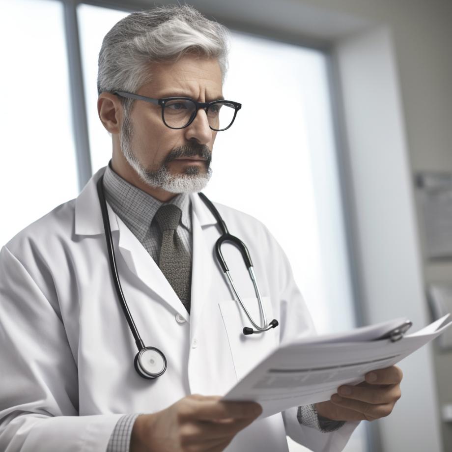 doctor looking at a patient's chart
