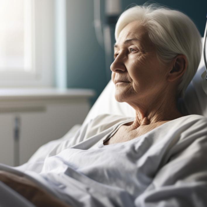older woman as a patient in a hospital bed
