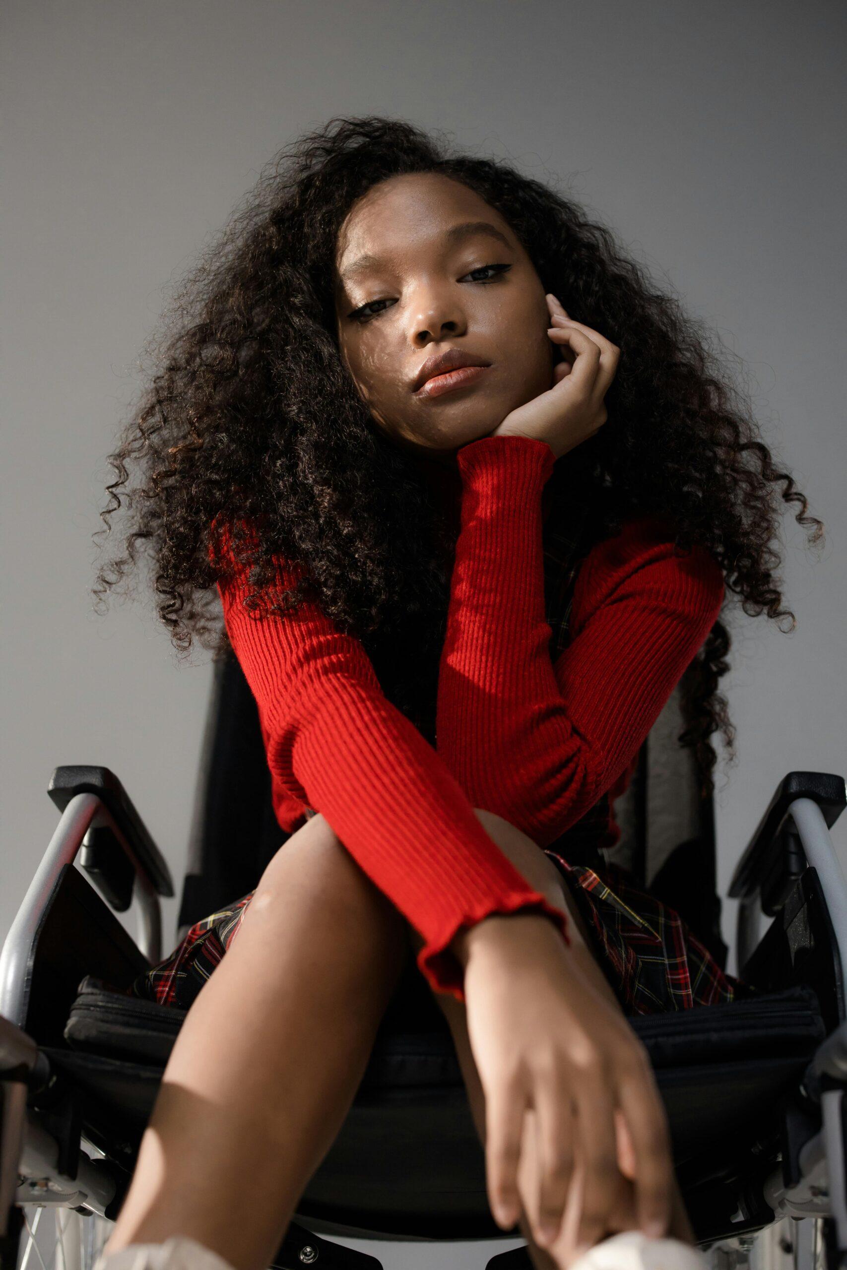young black woman in wheelchair