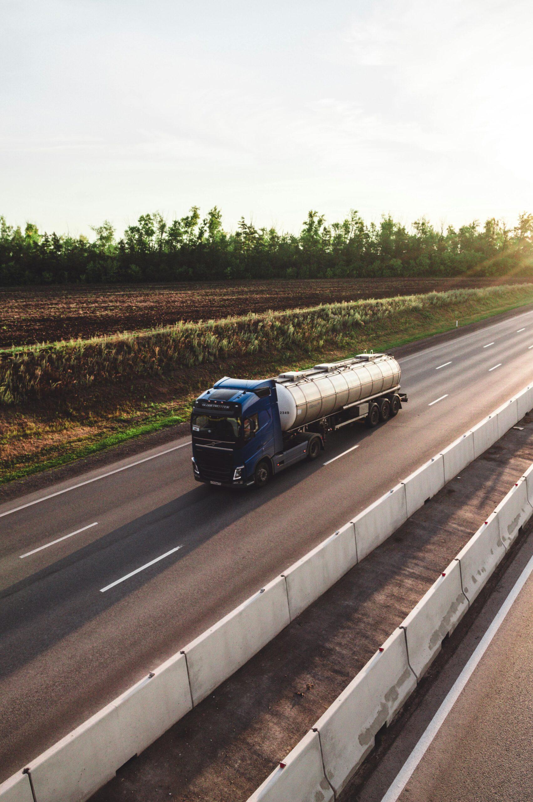 tractor-trailer driving
