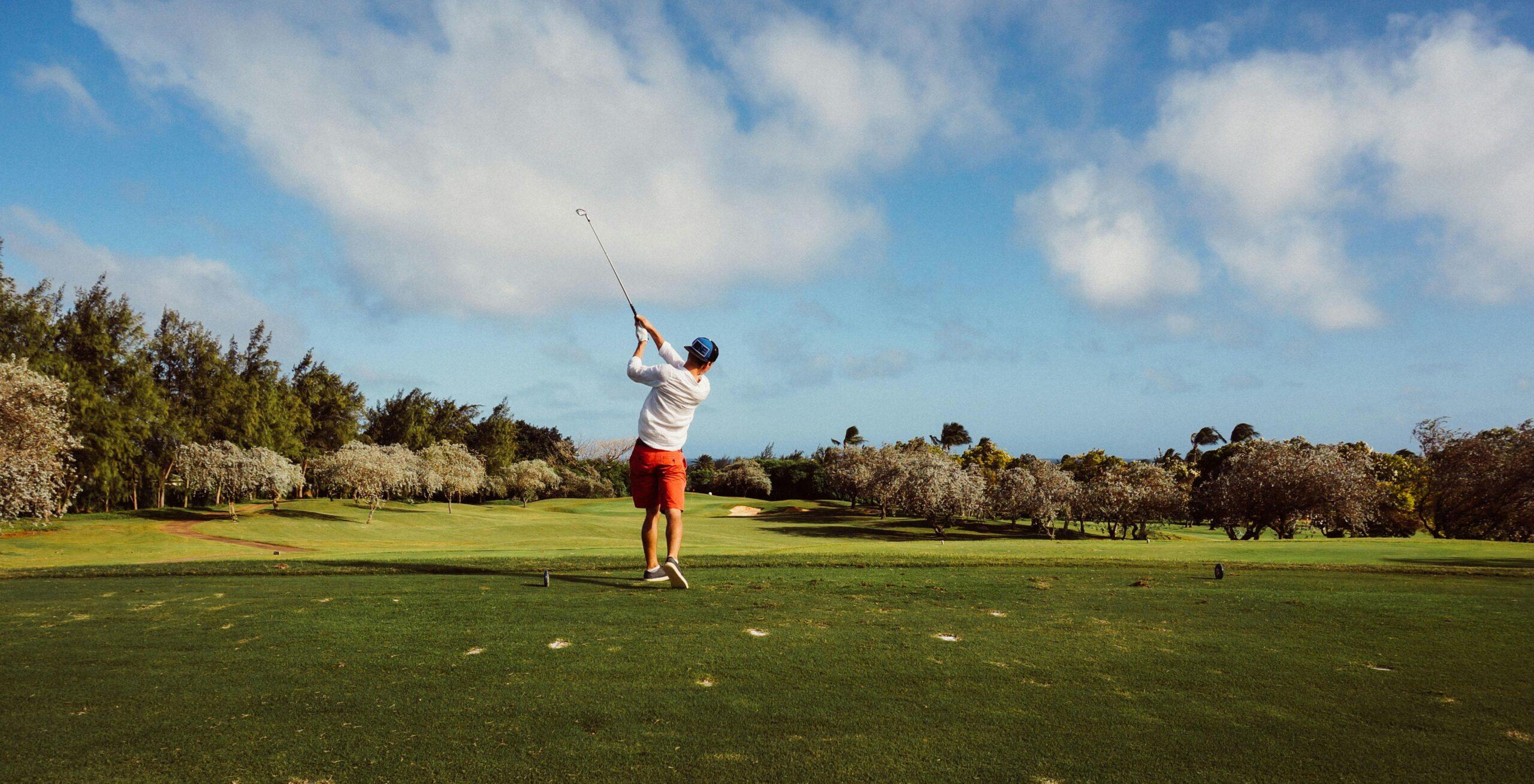 person on golf course