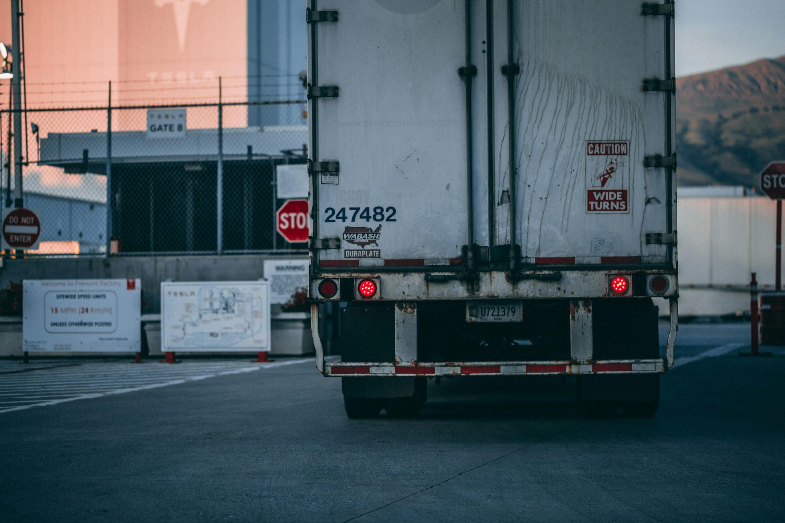 back of tractor-trailer